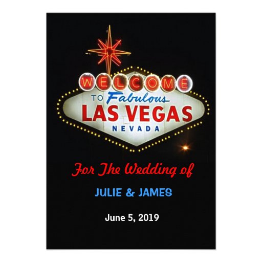 Unique Las Vegas Wedding Formal Invitation 5&quot; X 7