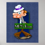 Unique Men's Room sign in vintage 1920 theme posters