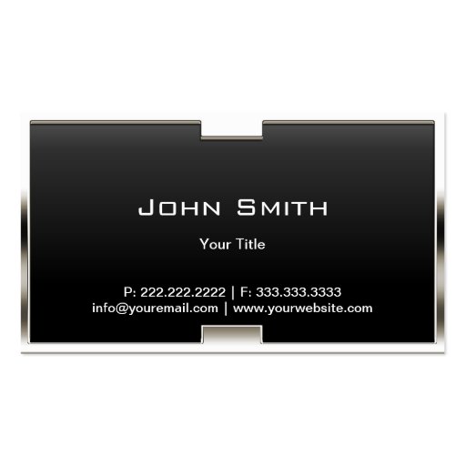 Unique Metal Frame Royal Black Business Card (front side)
