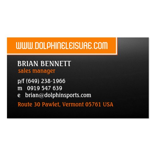 Unique Modern Chic Dolphin Business Card Template (back side)