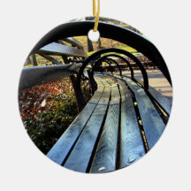 Unique Park Bench in Central Park, NYC Christmas Ornaments