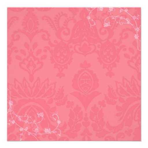 Unique Peony Theme Coral Pink Bridal Shower Invite