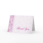 Unique Pink Damask Thank You Cards