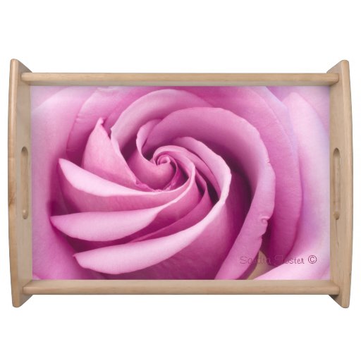 Unique Pink Rose Serving Tray Zazzle