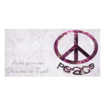 Unique Pretty Peace Sign Custom Photo Card