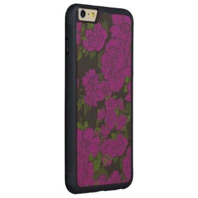 Unique Purple Abstract Roses Carved® Maple iPhone 6 Plus Bumper Case