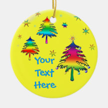 Unique Rainbow Trees Ornament