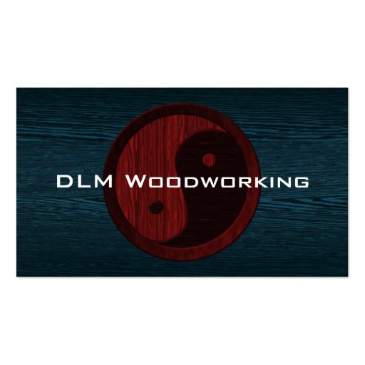 Unique Red Wood Yin Yang Contractor Business Card
