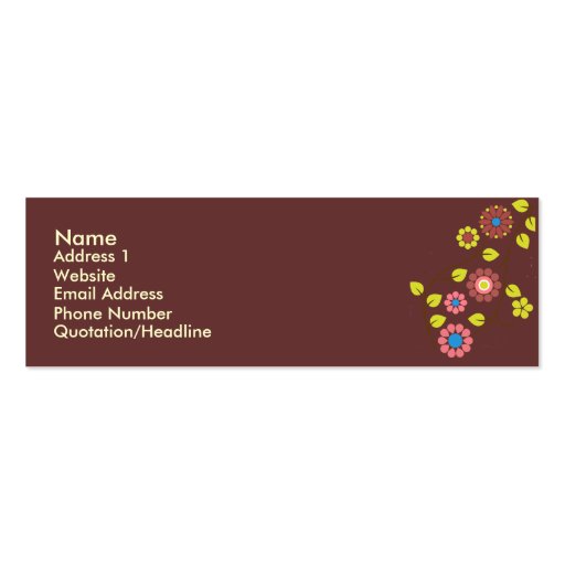 Unique Retro Flower contact Card Business Card
