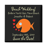 Unique Save The Date Beach Wedding magnet