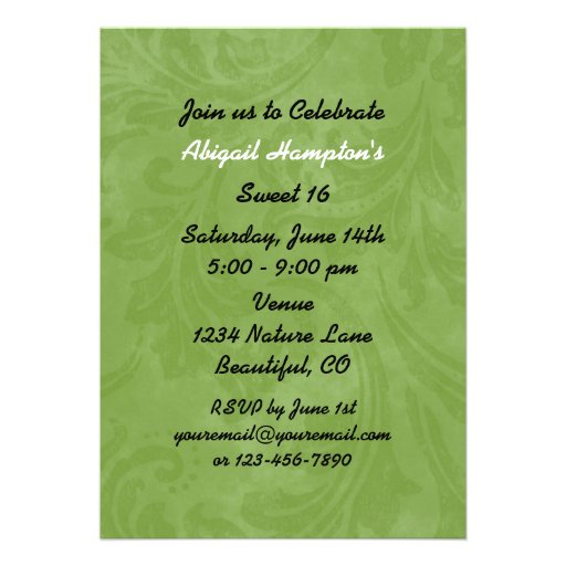 Unique Silhouette Girl Flower Sweet 16 Invite