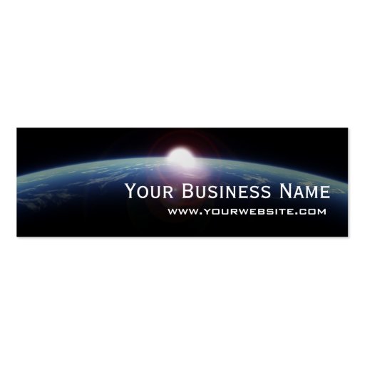 Unique Space Sunrise Mini Business Card (front side)