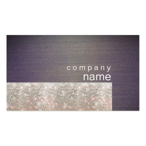 Unique Sparkly Silver Sequins Wood Business Card (front side)