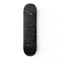 Unique Spiral Pattern on Black Skateboard