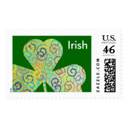 Unique stamp - irish shamrock - postage stamp