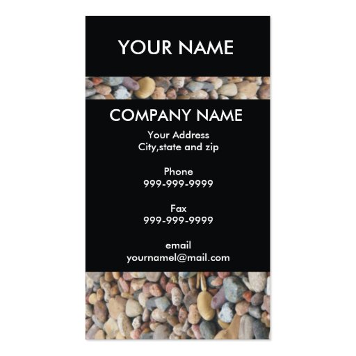 Unique Stones Black Business Card