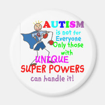 Unique Super Powers Autism Fridge Magnets