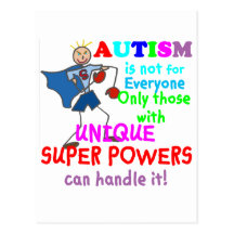 Unique Super Powers Autism Post Cards