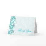 Unique Teal Damask Thank You Cards