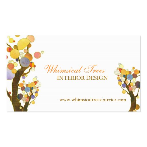 Unique Tree Theme Interior Design Business Cards (front side)