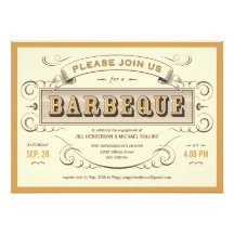 Unique Vintage BBQ Invitations