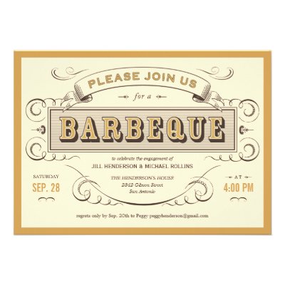 Unique Vintage BBQ Invitations