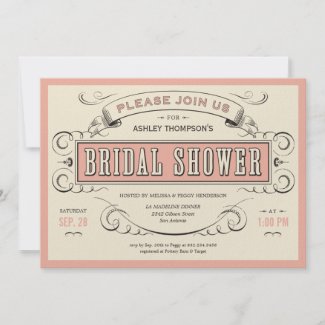 Unique Vintage Bridal Shower Invitations