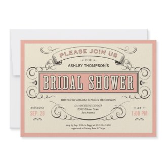 Unique Vintage Bridal Shower Invitations