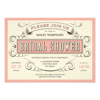 Unique Vintage Bridal Shower Invitations