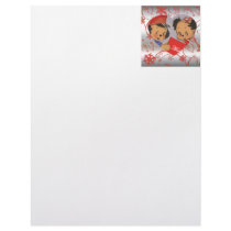 Unique Vintage Puppy Dog Christmas Letterhead Template