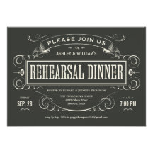 Unique Vintage Rehearsal Dinner Invitations