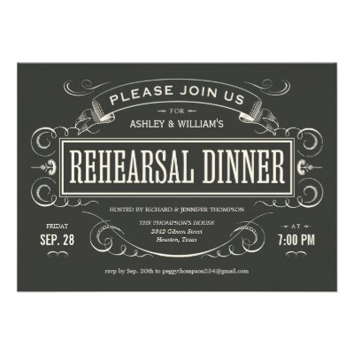 Unique Vintage Rehearsal Dinner Invitations
