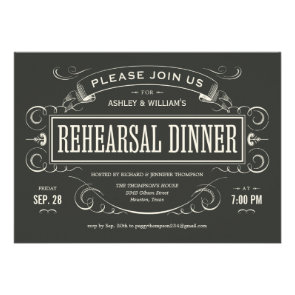 Unique Vintage Rehearsal Dinner Invitations