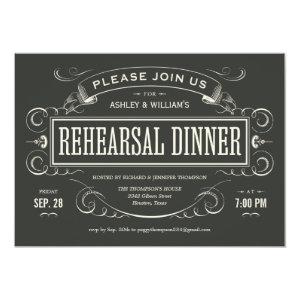 Unique Vintage Rehearsal Dinner Invitations