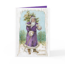 Unique vintage Santa in Purple! Christmas Card by xmasstore Unique vintage Santa in Purple! Christmas Card
