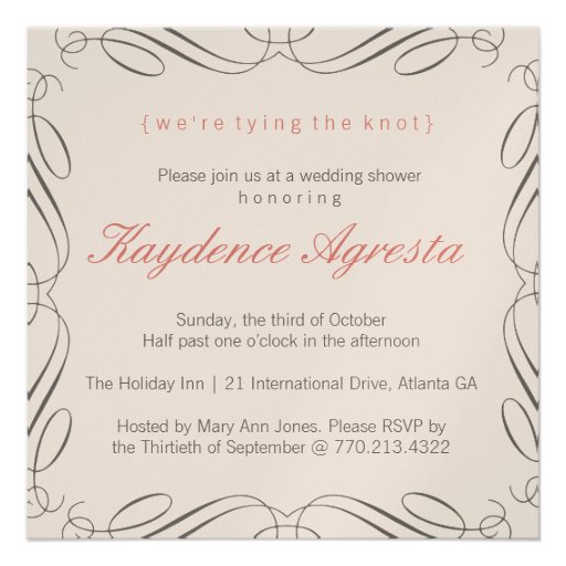 Unique Vintage Wedding Shower Invitation