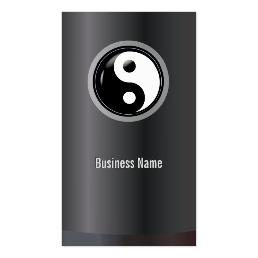 Unique Yin Yang Dark Business Card (front side)