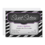 Unique Zebra Print "Sweet Sixteen" Invitations