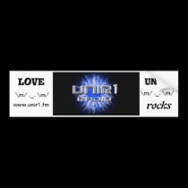 unir1 radio bumper sticker bumper stickers