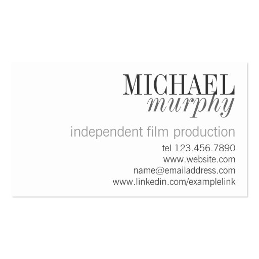 Unisex Professional Classic Modern Business Card (front side)