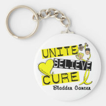 UNITE BELIEVE CURE Bladder Cancer Keychains