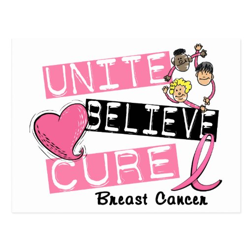 UNITE BELIEVE CURE Breast Cancer Post Card