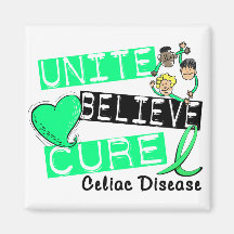 UNITE BELIEVE CURE Celiac Disease Magnets