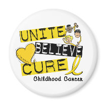 UNITE BELIEVE CURE Childhood Cancer magnets