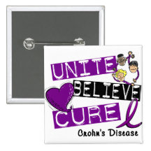 UNITE BELIEVE CURE Crohn’s Disease Pins