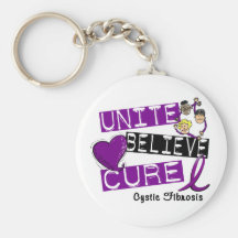 UNITE BELIEVE CURE Cystic Fibrosis Keychains