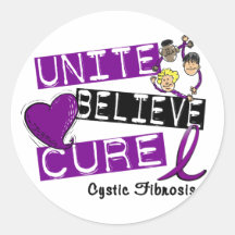 UNITE BELIEVE CURE Cystic Fibrosis Stickers