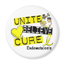 UNITE BELIEVE CURE Endometriosis magnets