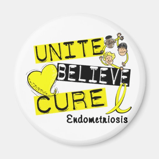 UNITE BELIEVE CURE Endometriosis Refrigerator Magnets