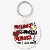 UNITE BELIEVE CURE Head and Neck Cancer keychains by awarenessgifts UNITE BELIEVE CURE Head and Neck Cancer keychains